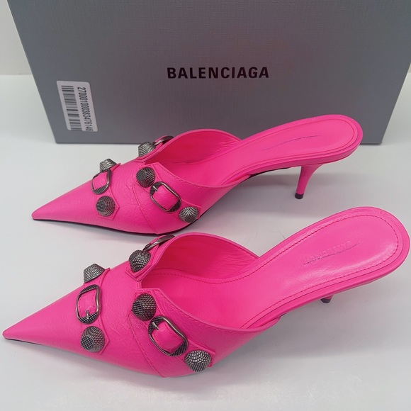 BALENCIAGA Cagole 70 Leather Point Toe Mules - Picture 3 of 13